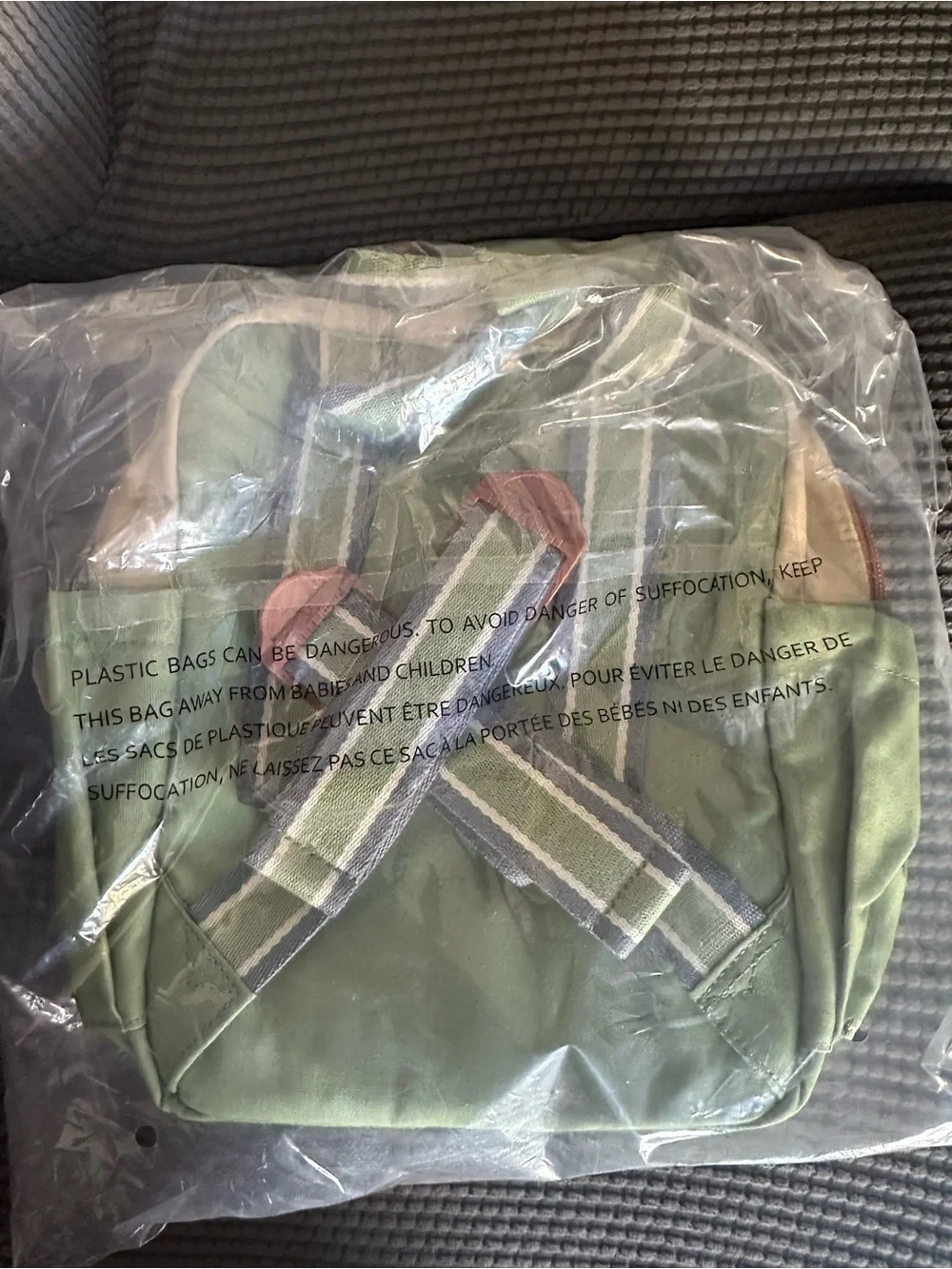 Itzy Ritzy Green & Cream Checkered Mini Backpack